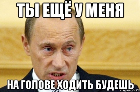 ты ещё у меня на голове ходить будешь, Мем путин