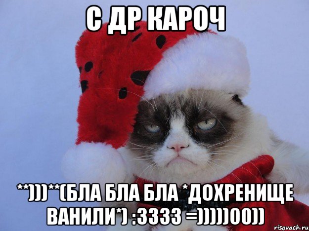 с др кароч **)))**(бла бла бла *дохренище ванили*) :3333 =)))))00))