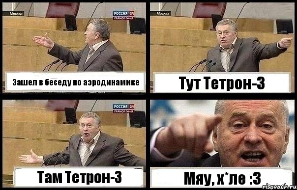 Зашел в беседу по аэродинамике Тут Тетрон-3 Там Тетрон-3 Мяу, х*ле :3