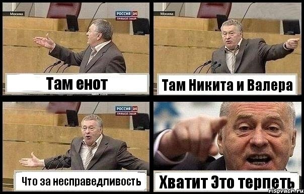 Там енот Там Никита и Валера Что за несправедливость Хватит Это терпеть