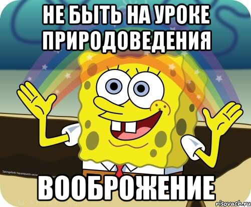 не быть на уроке природоведения вооброжение, Мем Воображение (Спанч Боб)