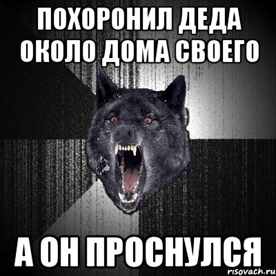 похоронил деда около дома своего а он проснулся, Мем Сумасшедший волк