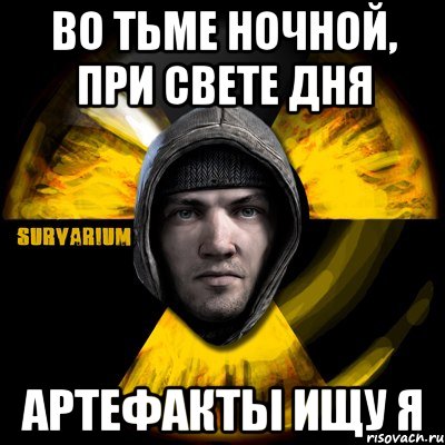 во тьме ночной, при свете дня артефакты ищу я, Мем surv