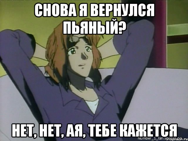 снова я вернулся пьяный? нет, нет, ая, тебе кажется, Мем типичный кудо