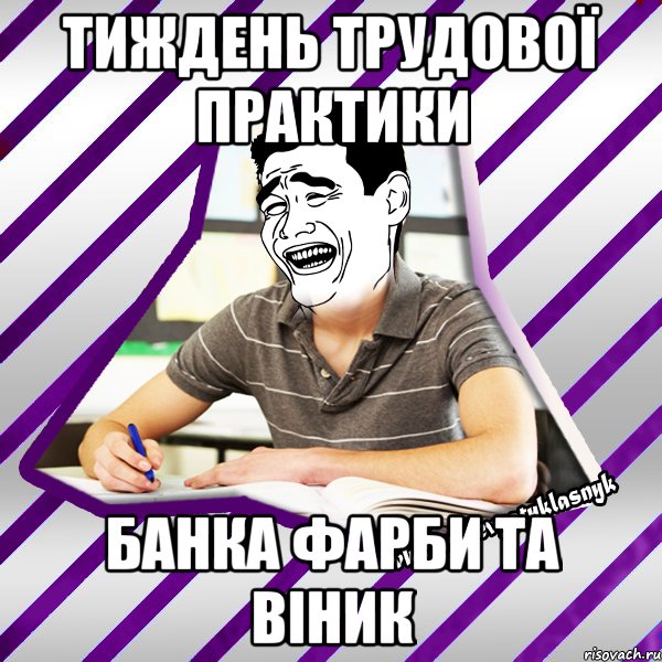 тиждень трудової практики банка фарби та віник, Мем Типовий девятикласник