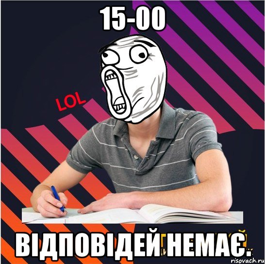 15-00 відповідей немає., Мем Типовий одинадцятикласник