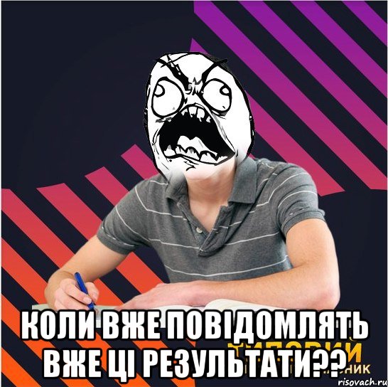  коли вже повідомлять вже ці результати??, Мем Типовий одинадцятикласник