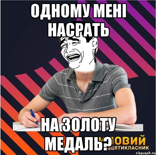 одному мені насрать на золоту медаль?, Мем Типовий одинадцятикласник