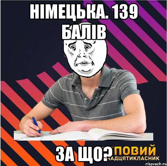 німецька. 139 балів за що?, Мем Типовий одинадцятикласник