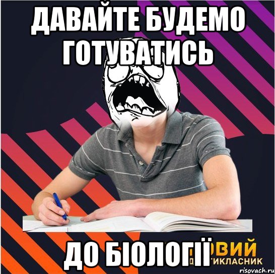 давайте будемо готуватись до біології, Мем Типовий одинадцятикласник