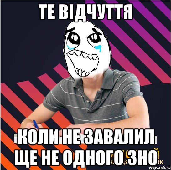 те відчуття коли не завалил ще не одного зно, Мем Типовий одинадцятикласник