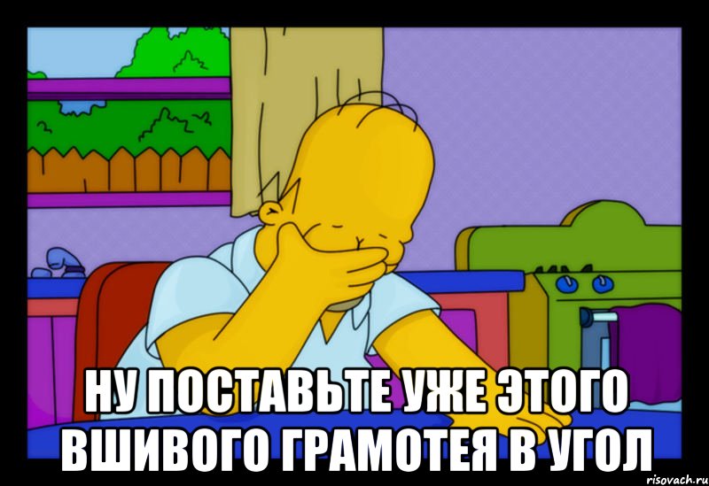  ну поставьте уже этого вшивого грамотея в угол, Мем то чувство