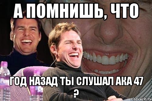 а помнишь, что год назад ты слушал ака 47 ?, Мем том круз