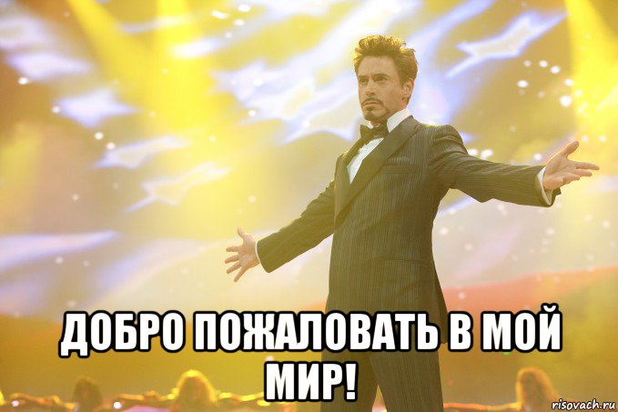  добро пожаловать в мой мир!, Мем Тони Старк (Роберт Дауни младший)