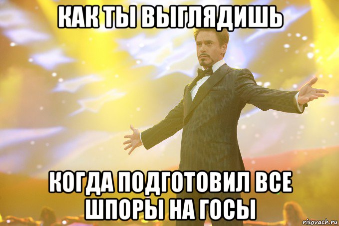 как ты выглядишь когда подготовил все шпоры на госы, Мем Тони Старк (Роберт Дауни младший)