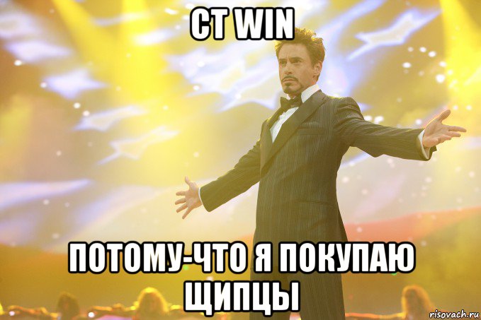 ct win потому-что я покупаю щипцы, Мем Тони Старк (Роберт Дауни младший)