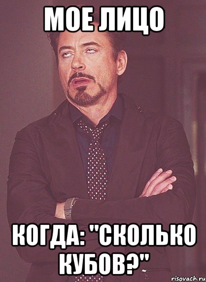 мое лицо когда: "сколько кубов?", Мем твое выражение лица