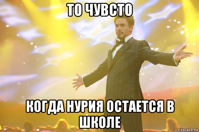 то чувсто когда нурия остается в школе, Мем Тони Старк (Роберт Дауни младший)