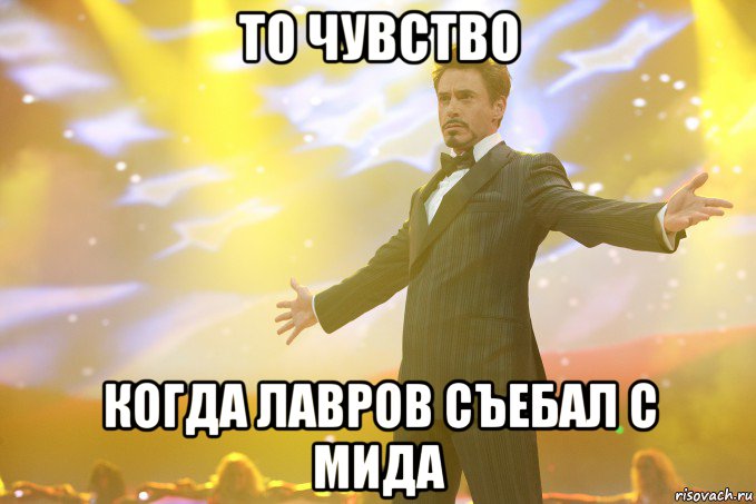 то чувство когда лавров съебал с мида, Мем Тони Старк (Роберт Дауни младший)