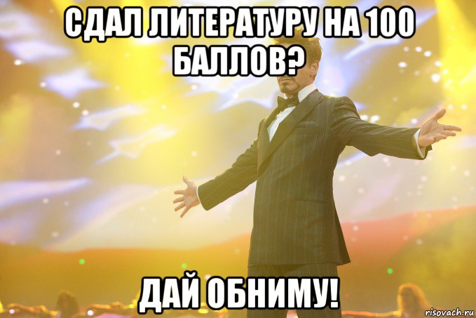 сдал литературу на 100 баллов? дай обниму!, Мем Тони Старк (Роберт Дауни младший)