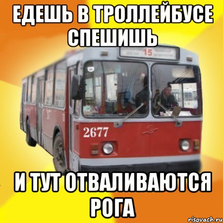 едешь в троллейбусе спешишь и тут отваливаются рога, Мем Тролейбус