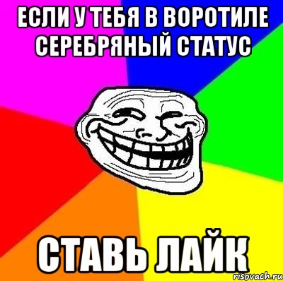 если у тебя в воротиле серебряный статус ставь лайк, Мем Тролль Адвайс