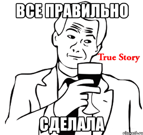 все правильно сделала, Мем true story