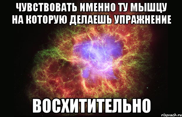 чувствовать именно ту мышцу на которую делаешь упражнение восхитительно, Мем Туманность