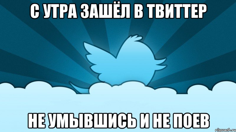 с утра зашёл в твиттер не умывшись и не поев, Мем    твиттер