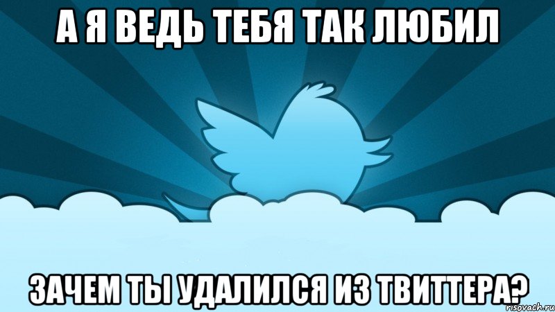 а я ведь тебя так любил зачем ты удалился из твиттера?, Мем    твиттер