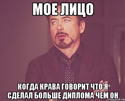 мое лицо когда крава говорит что я сделал больше диплома чем он, Мем твое выражение лица