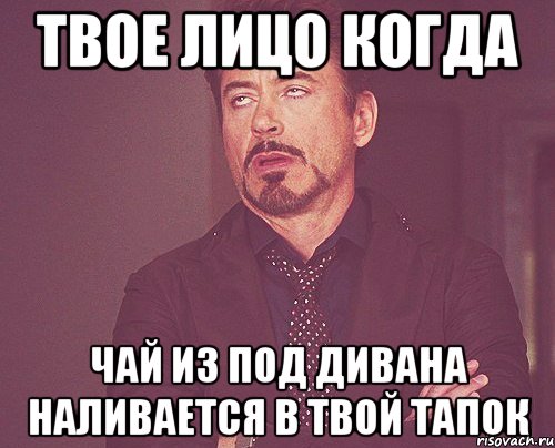твое лицо когда чай из под дивана наливается в твой тапок, Мем твое выражение лица