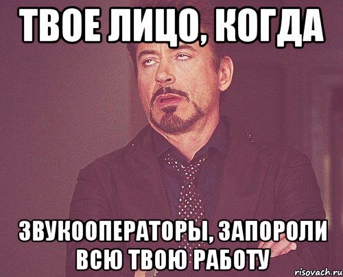 твое лицо, когда звукооператоры, запороли всю твою работу, Мем твое выражение лица