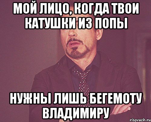 мой лицо, когда твои катушки из попы нужны лишь бегемоту владимиру, Мем твое выражение лица