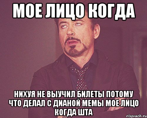 мое лицо когда нихуя не выучил билеты потому что делал с дианой мемы мое лицо когда шта, Мем твое выражение лица