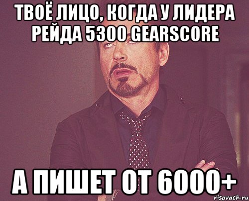 твоё лицо, когда у лидера рейда 5300 gearscore а пишет от 6000+, Мем твое выражение лица