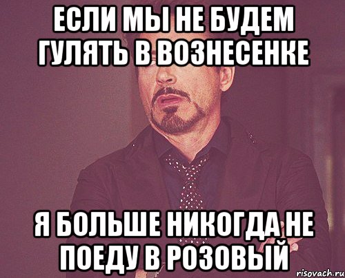 если мы не будем гулять в вознесенке я больше никогда не поеду в розовый, Мем твое выражение лица