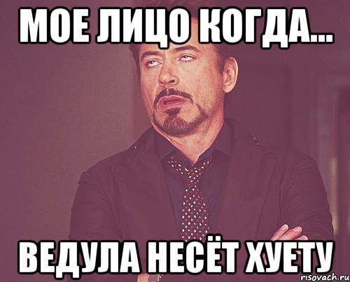 мое лицо когда... ведула несёт хуету, Мем твое выражение лица