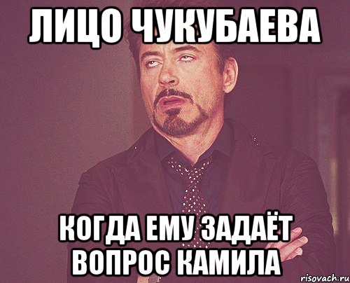 лицо чукубаева когда ему задаёт вопрос камила, Мем твое выражение лица