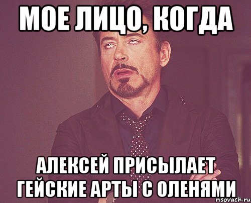 мое лицо, когда алексей присылает гейские арты с оленями, Мем твое выражение лица