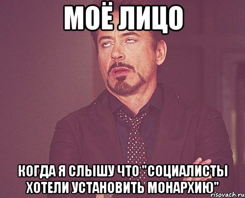 моё лицо когда я слышу что "социалисты хотели установить монархию", Мем твое выражение лица