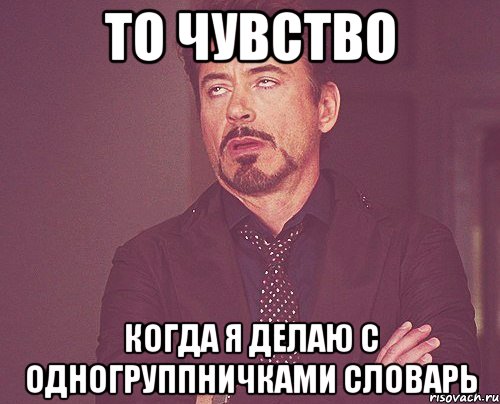 то чувство когда я делаю с одногруппничками словарь, Мем твое выражение лица