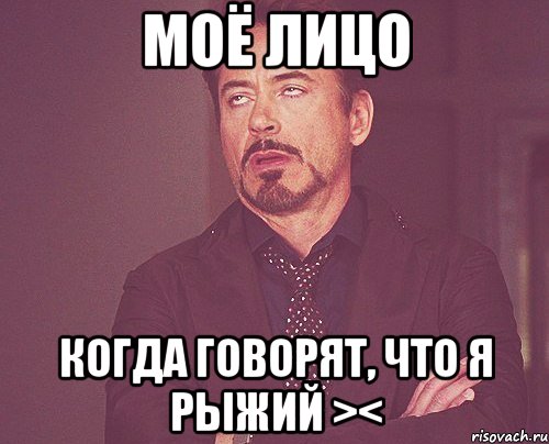 моё лицо когда говорят, что я рыжий ><, Мем твое выражение лица