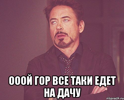  ооой гор все таки едет на дачу, Мем твое выражение лица
