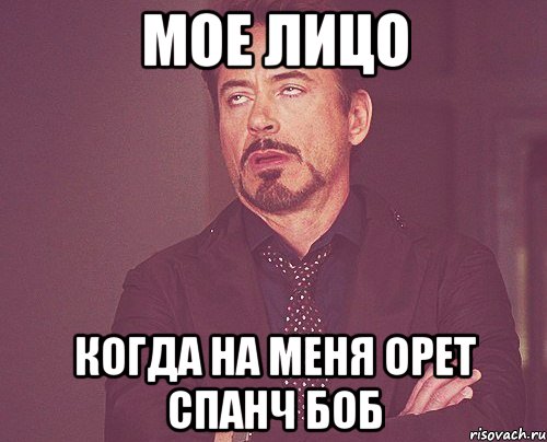мое лицо когда на меня орет спанч боб, Мем твое выражение лица