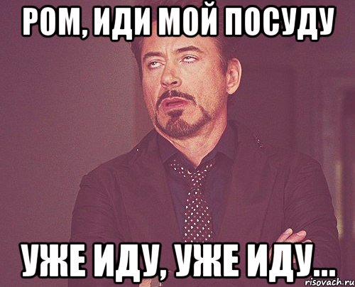 ром, иди мой посуду уже иду, уже иду..., Мем твое выражение лица