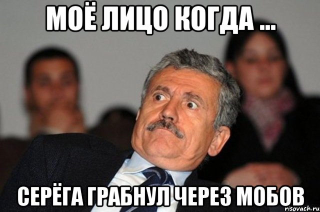 моё лицо когда ... серёга грабнул через мобов