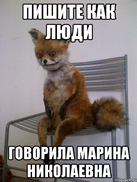 пишите как люди говорила марина николаевна, Мем Упоротая лиса