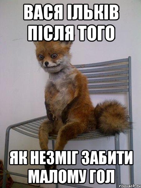 вася ільків після того як незміг забити малому гол, Мем Упоротая лиса