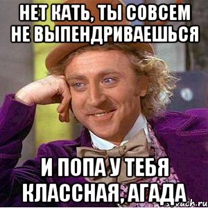 нет кать, ты совсем не выпендриваешься и попа у тебя классная, агада, Мем Ну давай расскажи (Вилли Вонка)